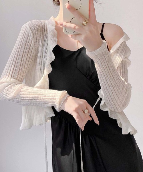 aimoha（アイモハ）の「フリルシアーボレロカーディガン (SS)（カーディガン/ボレロ・レディース・ブルー/ピンク/ホワイト/パープル/ベージュ/ブラック・MEDIUM）」の22枚目の写真