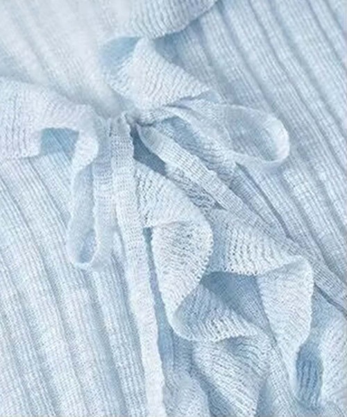 aimoha（アイモハ）の「フリルシアーボレロカーディガン (SS)（カーディガン/ボレロ・レディース・ブルー/ピンク/ホワイト/パープル/ベージュ/ブラック・MEDIUM）」の12枚目の写真