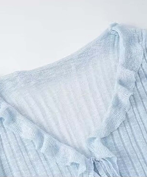 aimoha（アイモハ）の「フリルシアーボレロカーディガン (SS)（カーディガン/ボレロ・レディース・ブルー/ピンク/ホワイト/パープル/ベージュ/ブラック・MEDIUM）」の11枚目の写真