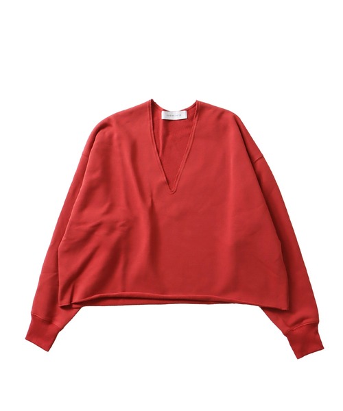 DRESSLAVE（ドレスレイブ）の「Sugar Rose / cut off vneck sweat pull(カットオフVネックスウェットプルオーバー)（スウェット・レディース・レッド/グレー・38）」の15枚目の写真