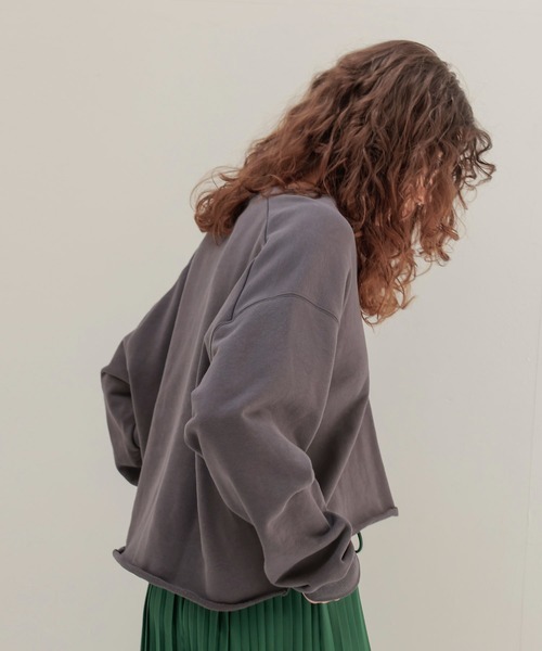 DRESSLAVE（ドレスレイブ）の「Sugar Rose / cut off vneck sweat pull(カットオフVネックスウェットプルオーバー)（スウェット・レディース・レッド/グレー・38）」の3枚目の写真