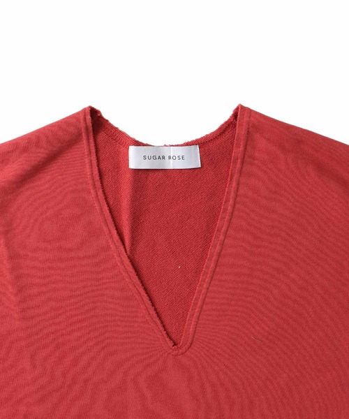 DRESSLAVE（ドレスレイブ）の「Sugar Rose / cut off vneck sweat pull(カットオフVネックスウェットプルオーバー)（スウェット・レディース・レッド/グレー・38）」の10枚目の写真