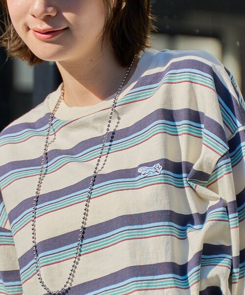 PENNEYS（ぺニーズ）の「Penneys（ぺニーズ）別注アソートボーダーロングスリーブTシャツ（Tシャツ/カットソー・レディース・オフホワイト/ナチュラル/ライトブルー/ベージュ/ネイビー/ワインレッド・M/L）」の9枚目の写真