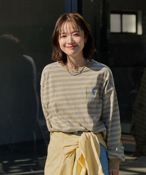 PENNEYS（ぺニーズ）の「Penneys（ぺニーズ）別注アソートボーダーロングスリーブTシャツ（Tシャツ/カットソー・レディース・オフホワイト/ナチュラル/ライトブルー/ベージュ/ネイビー/ワインレッド・M/L）」の21枚目の写真