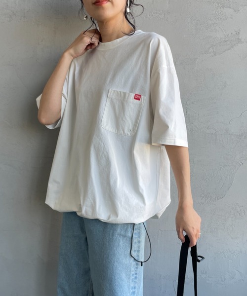 Manhattan Portage（マンハッタンポーテージ）の「[MANHATTAN PORTAGE/マンハッタンポーテージ] 別注 メッシュ切替 バックプリントTシャツ（Tシャツ/カットソー・レディース・グレイッシュベージュ/ブラック/ホワイト・M/XL/L）」の7枚目の写真