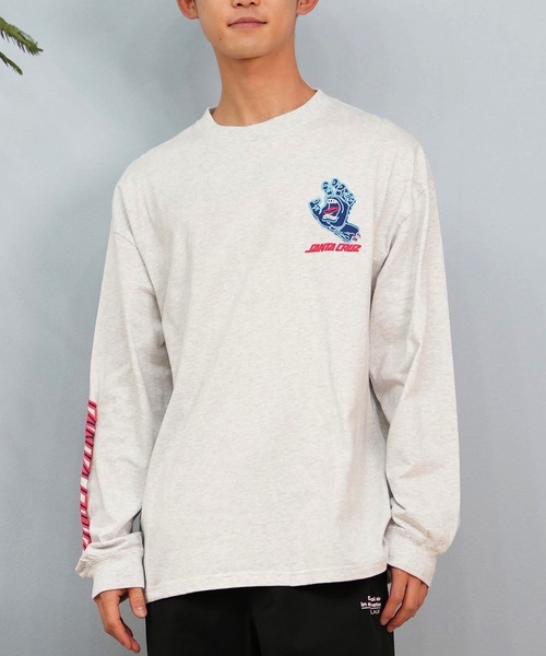 SANTA CRUZ（サンタクルーズ）の「【ムラサキスポーツ限定】SANTACRUZ/サンタクルーズ ロンT バックプリント/発砲プリント ユニセックス 502243405（Tシャツ/カットソー・メンズ・シルバーグレー/ブラック/ホワイト・XL/L/M）」の3枚目の写真