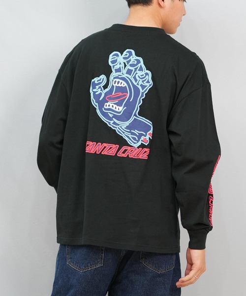 SANTA CRUZ（サンタクルーズ）の「【ムラサキスポーツ限定】SANTACRUZ/サンタクルーズ ロンT バックプリント/発砲プリント ユニセックス 502243405（Tシャツ/カットソー・メンズ・シルバーグレー/ブラック/ホワイト・XL/L/M）」の2枚目の写真