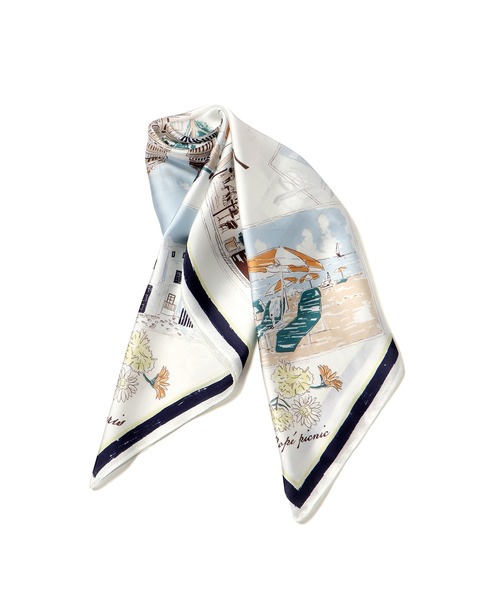 ROPE' PICNIC(ロペピクニック)の「Souvenirs de voyage スカーフ(バンダナ/スカーフ・レディース・ネイビー/ピンク・FREE)」の5枚目の写真