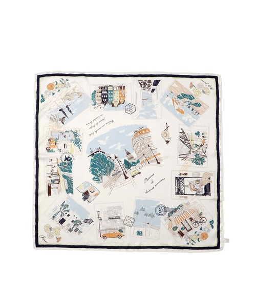 ROPE' PICNIC(ロペピクニック)の「Souvenirs de voyage スカーフ(バンダナ/スカーフ・レディース・ネイビー/ピンク・FREE)」の6枚目の写真