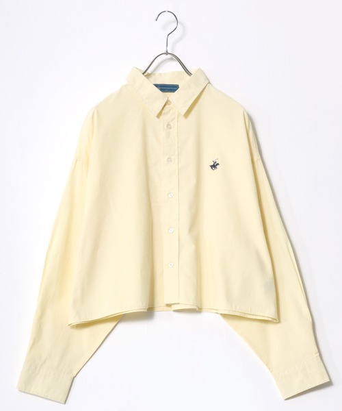 BEVERLY HILLS POLO CLUB（ビバリーヒルズポロクラブ）の「BEVERLY HILLS POLO CLUB クロップドオーバーシャツ/ショート丈/無地/ストライプ（シャツ/ブラウス・レディース・レッド系その他/グリーン/ブルー系その他2/グレー系その他/ブラック系その他/オフホワイト/ブルー系その他/グリーン系その他/イエロー・S）」の8枚目の写真