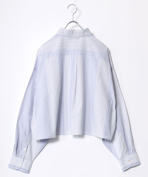 BEVERLY HILLS POLO CLUB（ビバリーヒルズポロクラブ）の「BEVERLY HILLS POLO CLUB クロップドオーバーシャツ/ショート丈/無地/ストライプ（シャツ/ブラウス・レディース・レッド系その他/グリーン/ブルー系その他2/グレー系その他/ブラック系その他/オフホワイト/ブルー系その他/グリーン系その他/イエロー・S）」の21枚目の写真