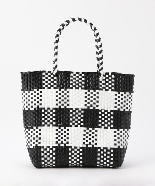 MONO　COMME CA（モノコムサ）の「ギンガムチェック かごバッグ（かごバッグ・レディース・ブラック/グレー・FREE）」の9枚目の写真