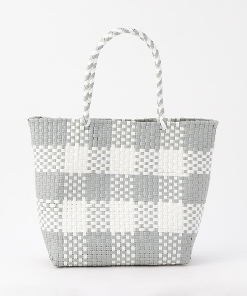 MONO　COMME CA（モノコムサ）の「ギンガムチェック かごバッグ（かごバッグ・レディース・ブラック/グレー・FREE）」の10枚目の写真