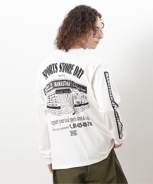 MANASTASH(マナスタッシュ)の「MANASTASH/マナスタッシュ CiTee L/S TEE SSD/SPORTS STORE DAY/シティ ロンT スポーツストア デイ(Tシャツ/カットソー・メンズ・ホワイト/イエロー/ブラック・L/XL/S/M)」の2枚目の写真
