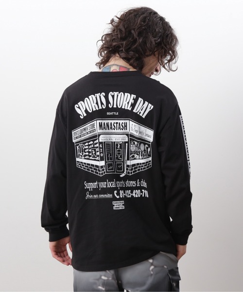 MANASTASH(マナスタッシュ)の「MANASTASH/マナスタッシュ CiTee L/S TEE SSD/SPORTS STORE DAY/シティ ロンT スポーツストア デイ(Tシャツ/カットソー・メンズ・ホワイト/イエロー/ブラック・L/XL/S/M)」の3枚目の写真