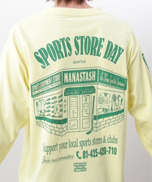 MANASTASH(マナスタッシュ)の「MANASTASH/マナスタッシュ CiTee L/S TEE SSD/SPORTS STORE DAY/シティ ロンT スポーツストア デイ(Tシャツ/カットソー・メンズ・ホワイト/イエロー/ブラック・L/XL/S/M)」の16枚目の写真