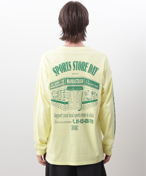 MANASTASH(マナスタッシュ)の「MANASTASH/マナスタッシュ CiTee L/S TEE SSD/SPORTS STORE DAY/シティ ロンT スポーツストア デイ(Tシャツ/カットソー・メンズ・ホワイト/イエロー/ブラック・L/XL/S/M)」の12枚目の写真