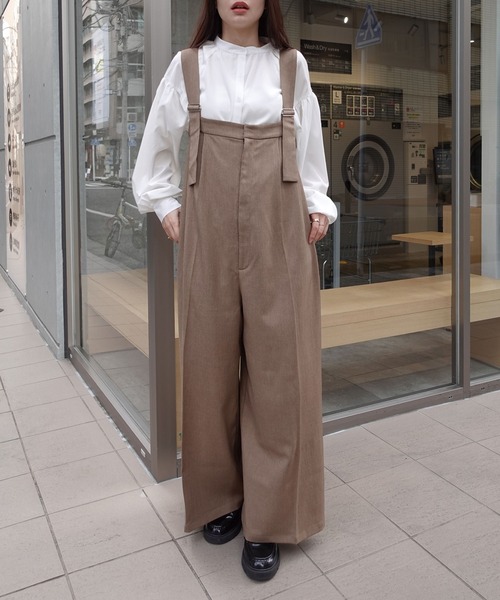 CORNERS by KR（コーナーズバイケーアール）の「【CORNERS by KR】ワイドサロペット（サロペット/オーバーオール・レディース・モカ/ブラック/グレー・M）」の9枚目の写真