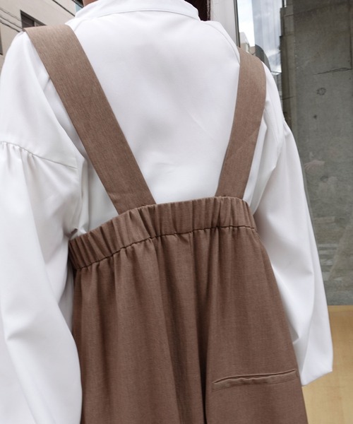 CORNERS by KR（コーナーズバイケーアール）の「【CORNERS by KR】ワイドサロペット（サロペット/オーバーオール・レディース・モカ/ブラック/グレー・M）」の10枚目の写真