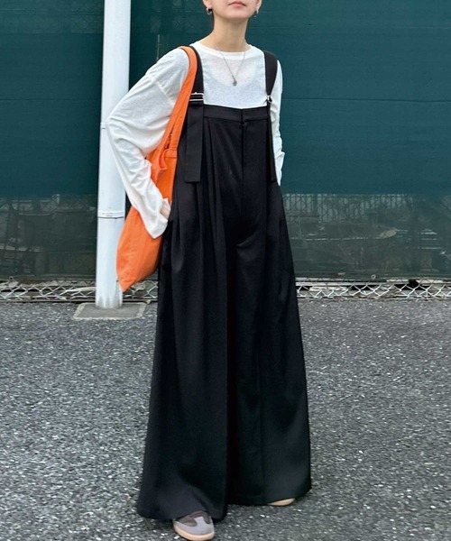 CORNERS by KR（コーナーズバイケーアール）の「【CORNERS by KR】ワイドサロペット（サロペット/オーバーオール・レディース・モカ/ブラック/グレー・M）」の20枚目の写真