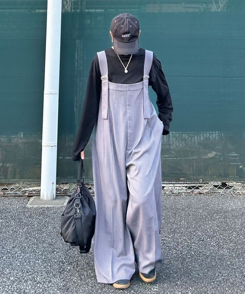 CORNERS by KR（コーナーズバイケーアール）の「【CORNERS by KR】ワイドサロペット（サロペット/オーバーオール・レディース・モカ/ブラック/グレー・M）」の17枚目の写真