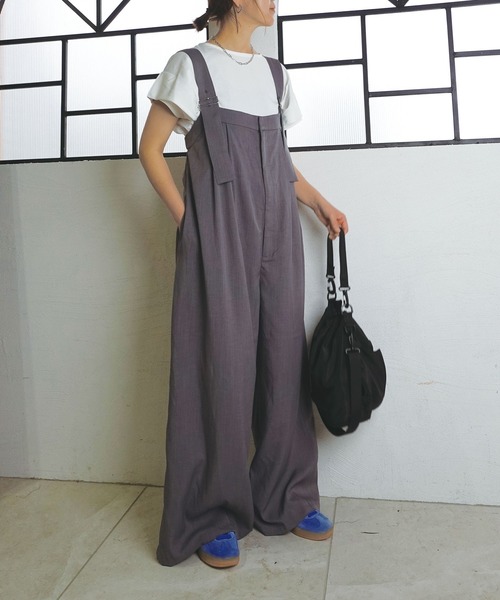 CORNERS by KR(コーナーズバイケーアール)の「【CORNERS by KR】ワイドサロペット(サロペット/オーバーオール・レディース・モカ/ブラック/グレー・M)」の18枚目の写真