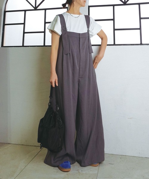 CORNERS by KR(コーナーズバイケーアール)の「【CORNERS by KR】ワイドサロペット(サロペット/オーバーオール・レディース・モカ/ブラック/グレー・M)」の19枚目の写真