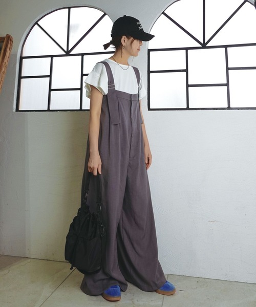 CORNERS by KR(コーナーズバイケーアール)の「【CORNERS by KR】ワイドサロペット(サロペット/オーバーオール・レディース・モカ/ブラック/グレー・M)」の20枚目の写真