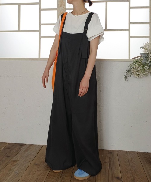 CORNERS by KR(コーナーズバイケーアール)の「【CORNERS by KR】ワイドサロペット(サロペット/オーバーオール・レディース・モカ/ブラック/グレー・M)」の21枚目の写真