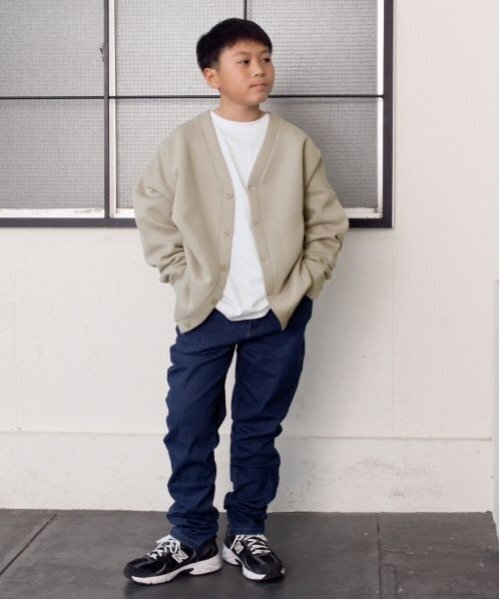 GLAZOS（グラソス）の「【大人向けサイズあり】ダンボール・カーディガン（カーディガン/ボレロ・キッズ・ブラック/ベージュ・S/LL/L/M）」の4枚目の写真