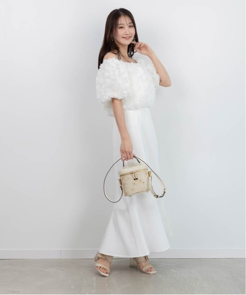 【MC2 SAINT BARTH】ホワイトフラワー バニティバッグ RANDA ショルダーバッグ バッグ フラワー刺繍2WAYバニティー