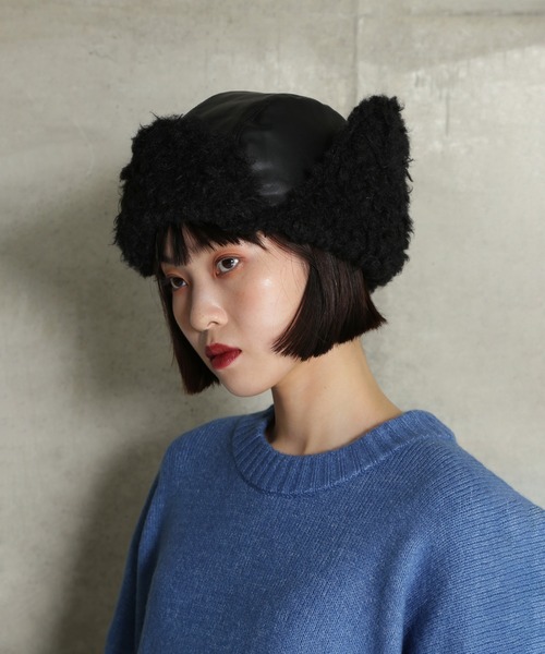 GRILLO（グリーロ）の「(grillo)フライトキャップ（キャップ・レディース・ブラック・ONE SIZE）」の3枚目の写真