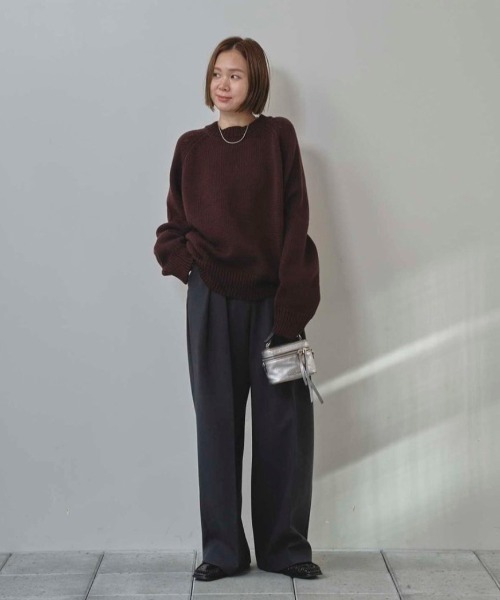 todayful Raglan Knit Pullover ブラウン Raglan Knit Pullover（ニット/セーター）｜TODAYFUL（トゥデイ