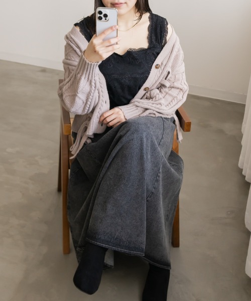 CLETTE(クレット)の「スクエアネックレースタンクトップ(タンクトップ・レディース・オフホワイト/ブラック・3L/LL/5L/4L)」の18枚目の写真