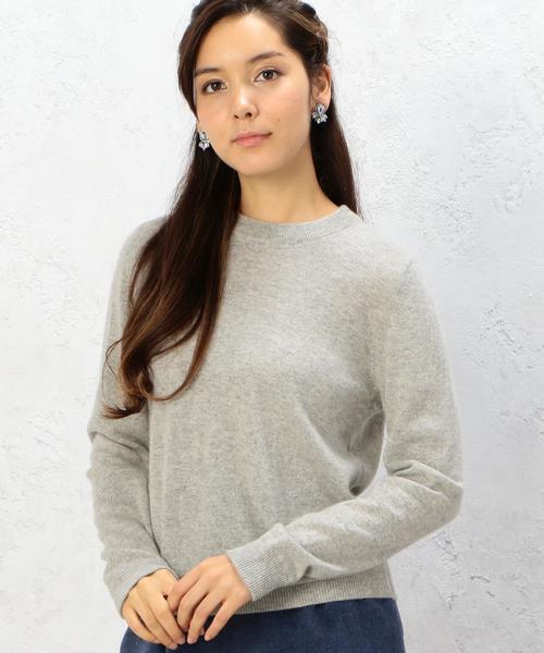 green label relaxing（グリーンレーベルリラクシング）の「CB CASH C/N 12G ニット（ニット/セーター・レディース・オフホワイト/ライトグレー/ライトブルー/ネイビー・フリー）」の3枚目の写真