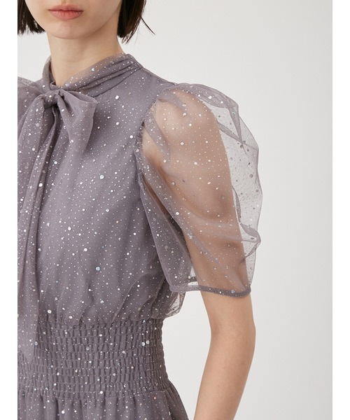 FURFUR（ファーファー）の「【限定サイズ】ハーフスリーブラメチュールドレス（ドレス・レディース・ライトブルー/グレー/アイボリー・FREE/00）」の8枚目の写真