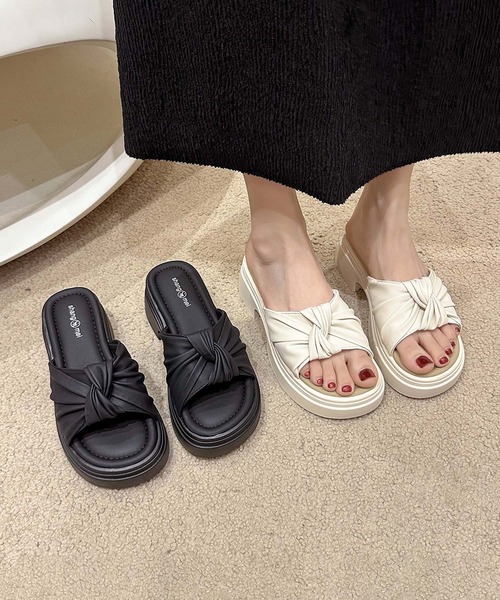 セール】【shoes 365】クロスデザイン厚底サンダル（サンダル