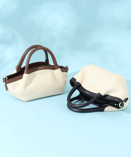 NOLLEY’S（ノーリーズ）の「【LORISTELLA/ロリステッラ】雑材コンビミニバッグmade in italy（バックパック/リュック・レディース・ブラウン/ブラック・FREE）」の4枚目の写真