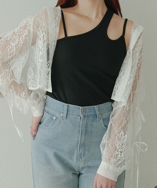 Ambre Neige(アンブルネージュ)の「asymmetry camisole / アシメカップ付きキャミソール(キャミソール・レディース・ブラック/グレー/アイボリー・FREE)」の14枚目の写真