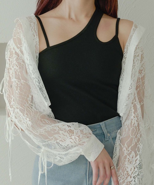 Ambre Neige(アンブルネージュ)の「asymmetry camisole / アシメカップ付きキャミソール(キャミソール・レディース・ブラック/グレー/アイボリー・FREE)」の16枚目の写真