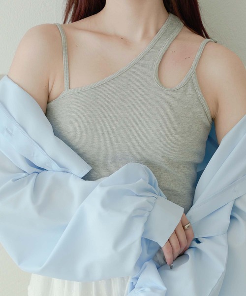Ambre Neige(アンブルネージュ)の「asymmetry camisole / アシメカップ付きキャミソール(キャミソール・レディース・ブラック/グレー/アイボリー・FREE)」の18枚目の写真