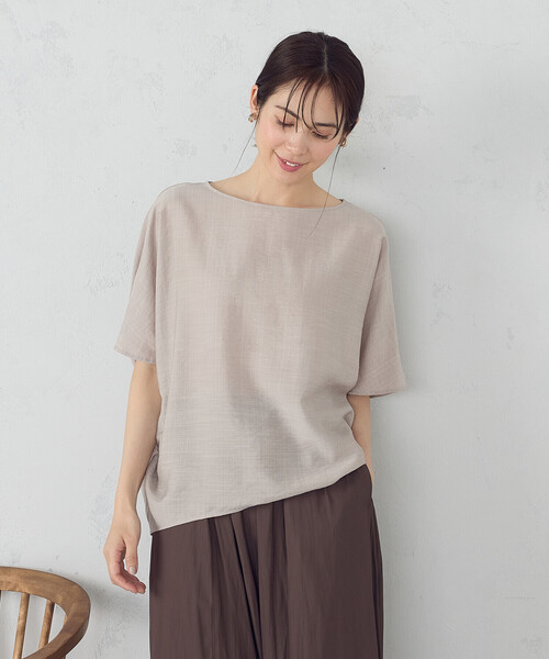 COMME CA ISM(コムサイズム)の「日本の色 Tブラウス(シャツ/ブラウス・レディース・ホワイト/チャコール/ネイビー/カーキ/サックスブルー/グレイッシュベージュ・FREE)」の21枚目の写真
