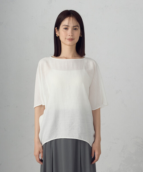 COMME CA ISM(コムサイズム)の「日本の色 Tブラウス(シャツ/ブラウス・レディース・ホワイト/チャコール/ネイビー/カーキ/サックスブルー/グレイッシュベージュ・FREE)」の19枚目の写真