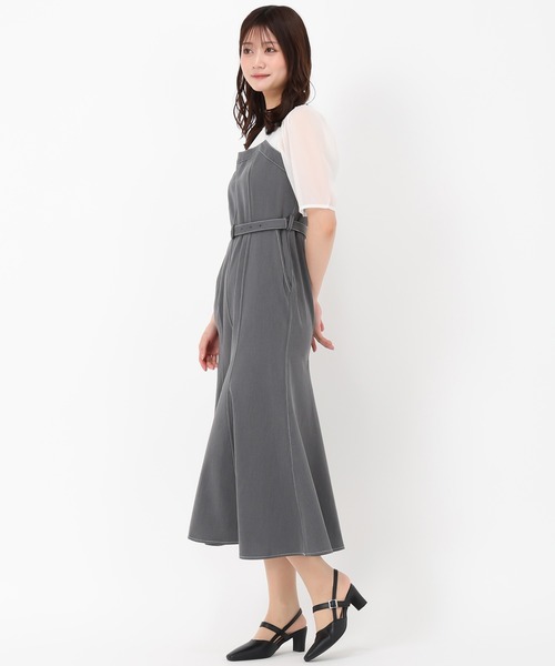 セール】2025春夏新作 ドッキングシャンブレーワンピース（ワンピース