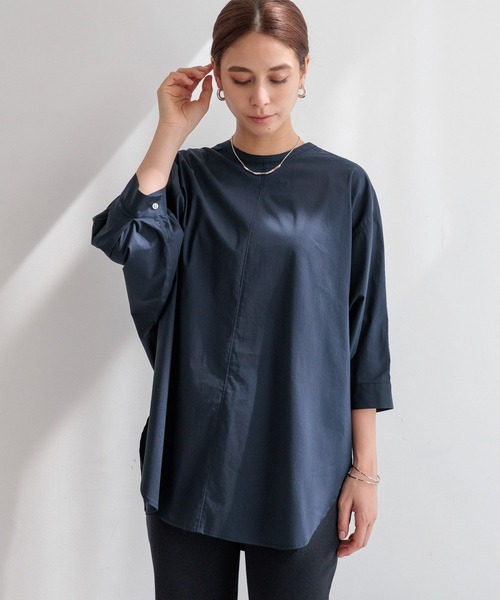 HEREIAM（ヘレイアム）の「【HEREIAM】2WAYドルマンブラウス（シャツ/ブラウス・レディース・ネイビー/ホワイト/ライトブルー・FREE）」の3枚目の写真