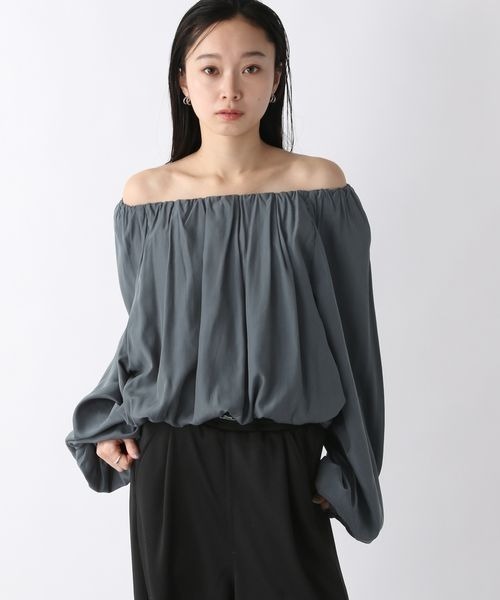 JEANASIS（ジーナシス）の「2WAYバルーンブラウス/328075（シャツ/ブラウス・レディース・オフホワイト/チャコールグレー/ブラック/レッド・FREE）」の13枚目の写真