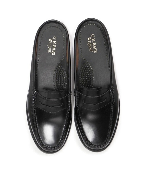 G.H.BASS（ジーエイチバス）の「【G.H.BASS】WEEJUN WMN SLIDE BA41000 スリッポン ミュール（スリッポン・レディース・ブラック・6/7/7h/6h/5h）」の2枚目の写真