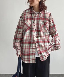 WARAIJOGO（ワライジョウゴ）の「【WARAIJOGO】ルーズシルエットネルチェック長袖シャツ/ネルシャツ004(NEZ)（シャツ/ブラウス）」