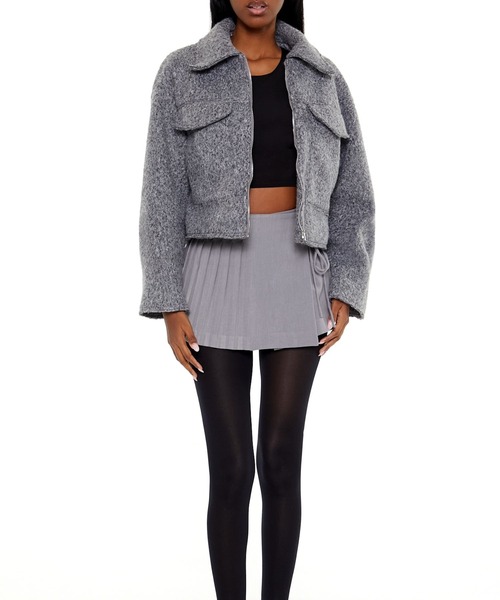 FOREVER 21(フォーエバー トゥエンティーワン)の「ジップアップブルゾン(ブルゾン・レディース・グレー系その他7・MEDIUM)」の2枚目の写真