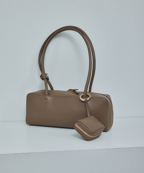 ミニポーチ付きスプリットレザーワイドバッグ / 追加